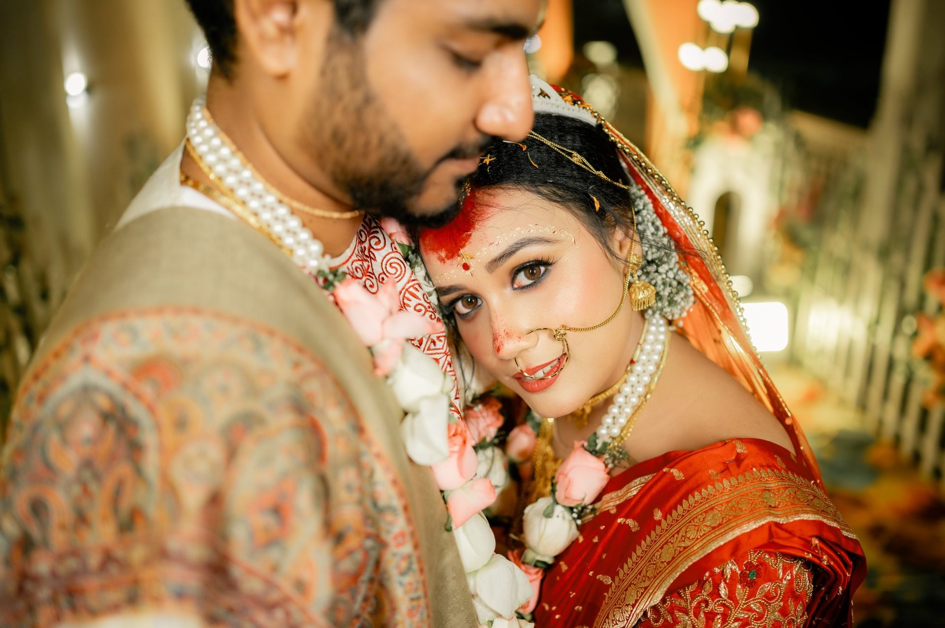 Wedding photographer in Siliguri – after Sindoor couple portrait – Suvo Weddings