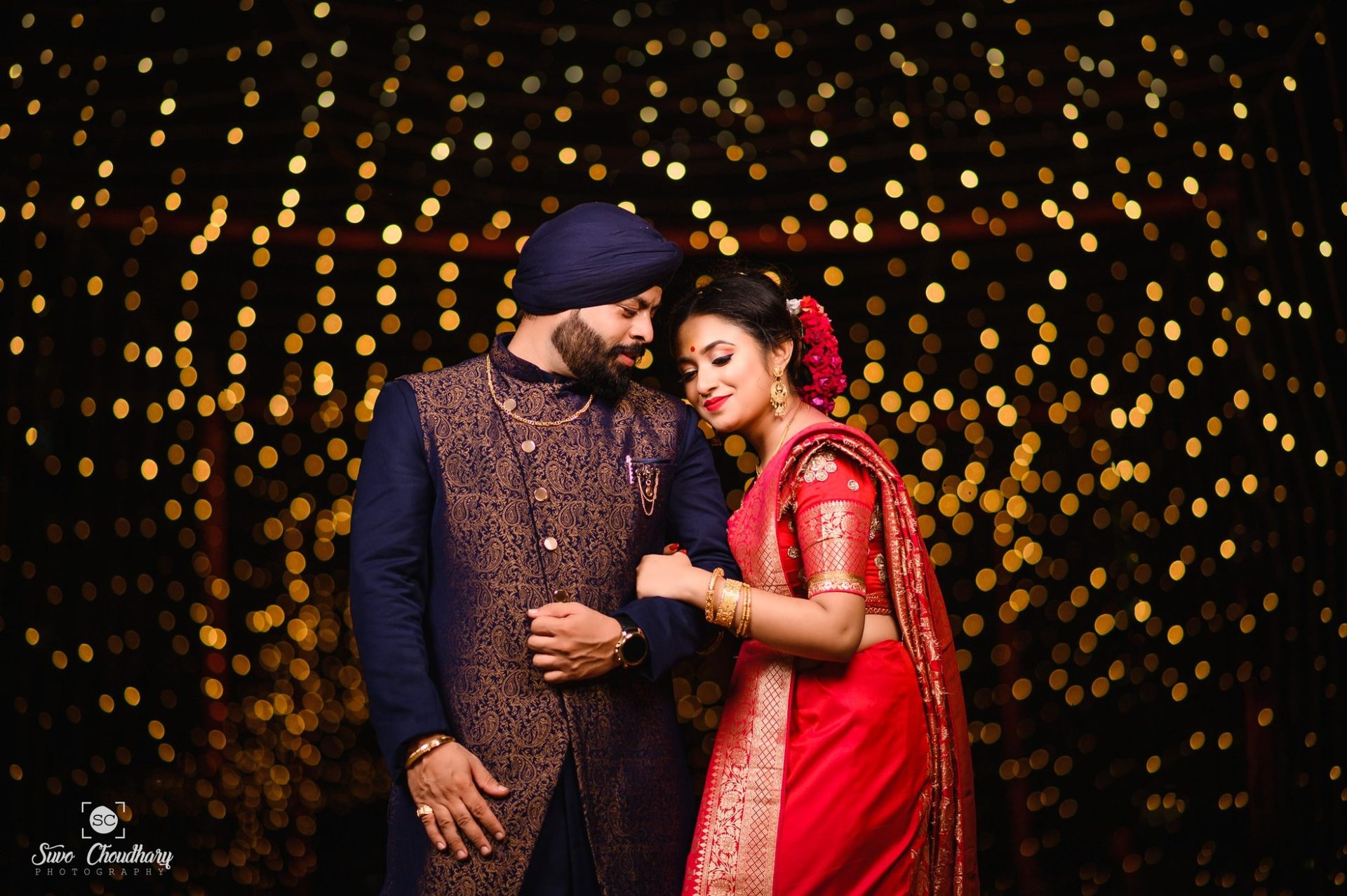 Wedding photographer in Siliguri – reception bokeh couple portrait – Suvo Choudhury