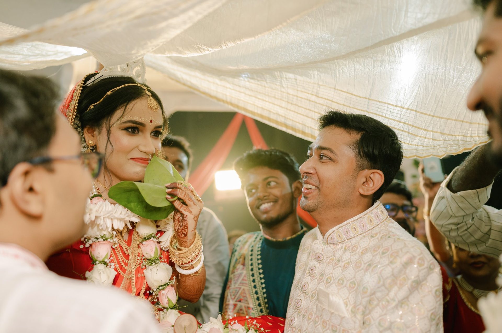 Wedding photographer in Siliguri – Shubho Drishti first look moment – Suvo Weddings